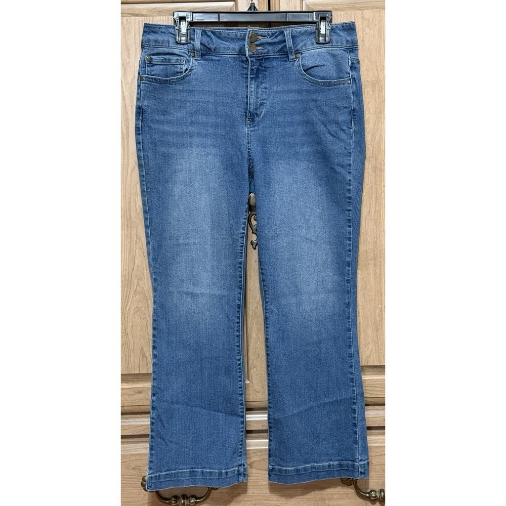 D. Jeans Womens Size 10 Blue Denim Jeans Cropped Cotton Stretch Mid Rise Casual